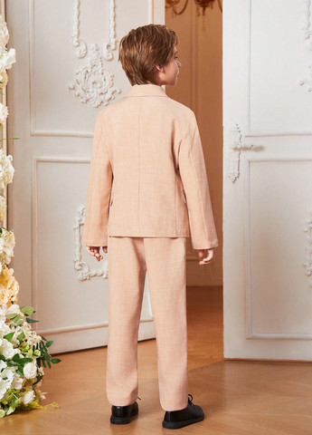 Песочный демисезонный костюм (пиджак, брюки) брючный SHEIN