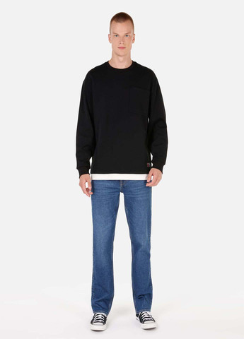 Лонгслів Colin's однотонний чорний кежуали поліестер, бавовна