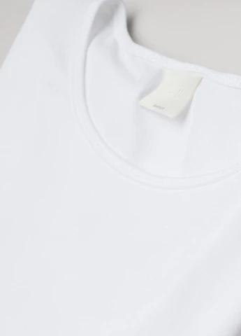 Лонгслів,білий, H&M Basic (254655586)