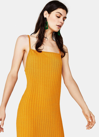 Помаранчева кежуал сукня Bershka однотонна