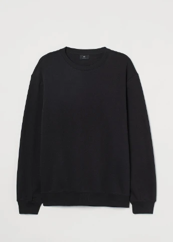 Черный свитшот H&M однотонный (251864515)