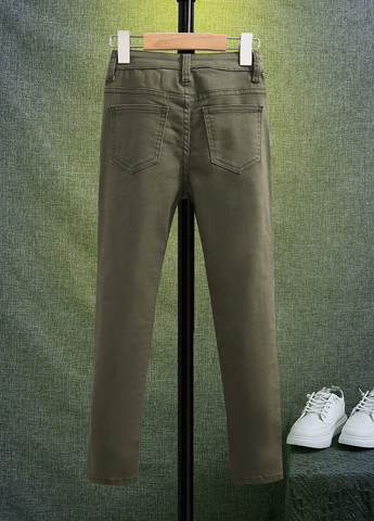 Хаки демисезонные афгани, зауженные джинсы SHEIN