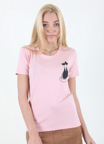 Розовая летняя футболки Miss Fashion