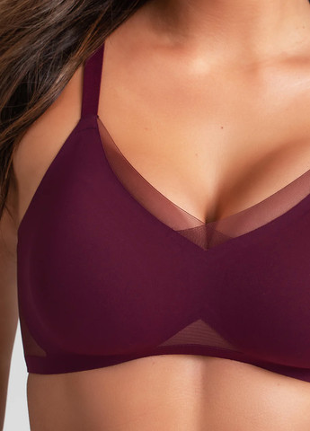 Бордовый бесшовный бюстгальтер Honeylove без косточек нейлон