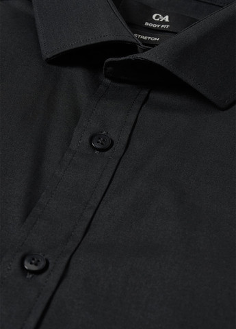 Черная кэжуал, классическая рубашка однотонная C&A