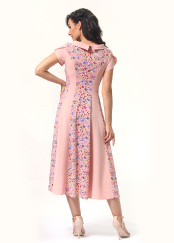 Світло-рожева кежуал сукня, сукня кльош Alika Kruss з квітковим принтом