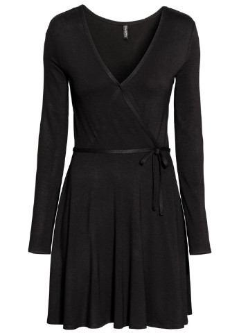 Чорна кежуал плаття, сукня з довгим рукавом H&M