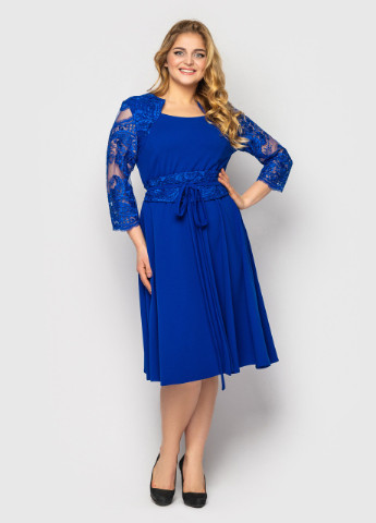 Серо-голубое кэжуал платье muar кэрол электрик 0308 Vlavi однотонное