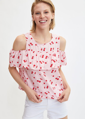 Рожева літня блуза DeFacto