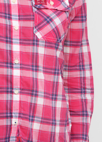 Розовая кэжуал рубашка в клетку Superdry с длинным рукавом