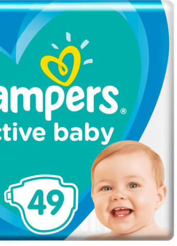 Подгузник Active Baby Maxi Размер 4 (9-14 кг), 49 шт. (8001090949851) Pampers (207383791)