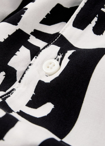 Черно-белая кэжуал рубашка с рисунком C&A