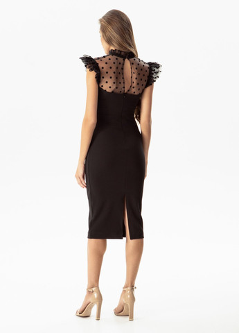 Черное вечернее платье футляр Gepur однотонное