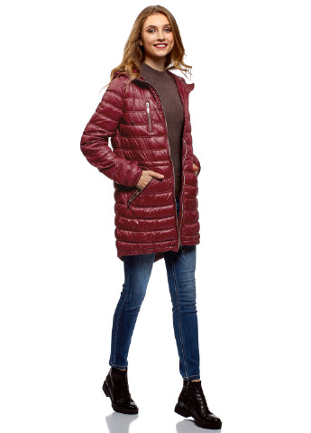 Бордовая зимняя куртка Oodji