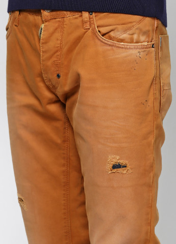 Горчичные джинсовые демисезонные зауженные брюки Antony Morato