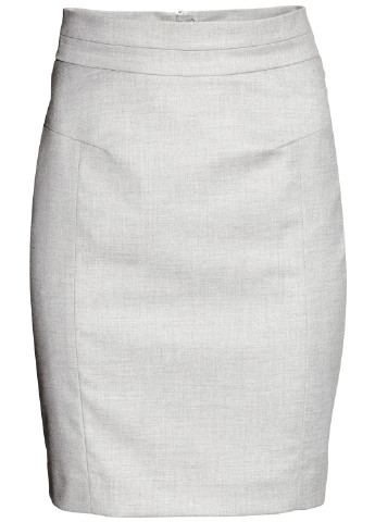 Серая кэжуал однотонная юбка H&M карандаш
