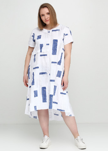 Белое кэжуал платье Made in Italy с геометрическим узором