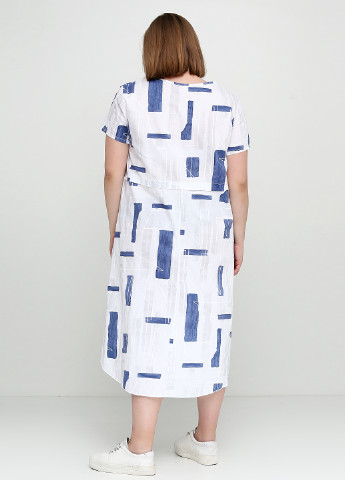 Белое кэжуал платье Made in Italy с геометрическим узором