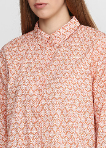 Оранжевая кэжуал рубашка с орнаментом United Colors of Benetton