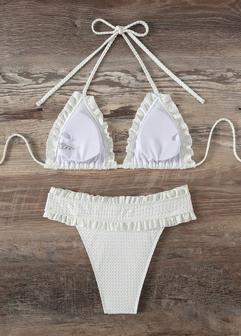 Білий літній купальник (ліф, трусики) бікіні, роздільний SHEIN
