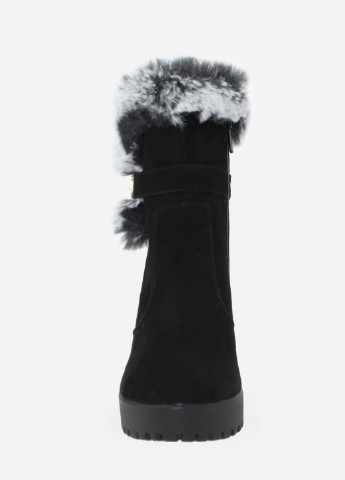 Зимние ботинки re34360-11 черный Elvix из натуральной замши