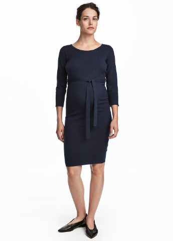 Темно-синее кэжуал платье для беременных футляр H&M однотонное