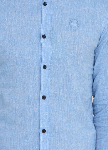 Светло-синяя кэжуал рубашка меланж Madoc с длинным рукавом