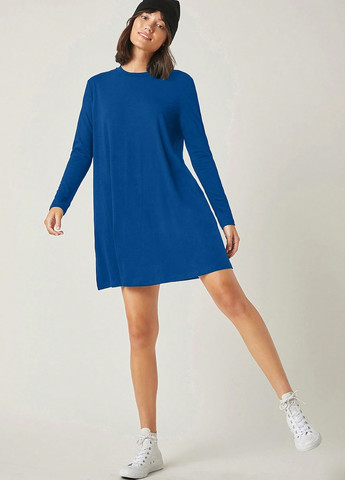 Синя кежуал сукня а-силует, оверсайз SHEIN однотонна