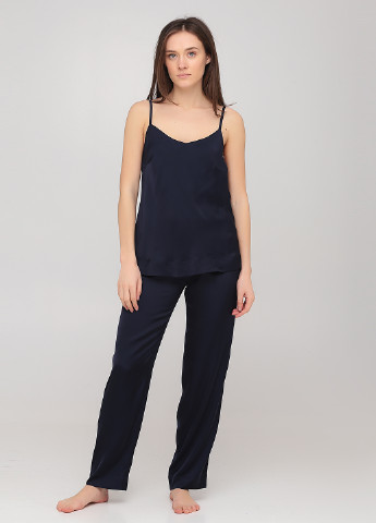 Темно-синяя всесезон пижама (топ, брюки) топ + брюки Aniele