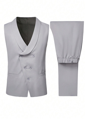 Комбінований демісезонний костюм (піджак, жилет, штани) брючний, трійка SHEIN