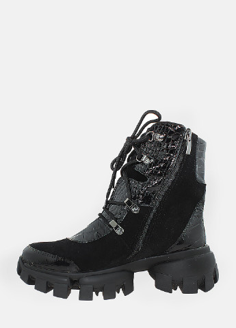 Зимние ботинки reб928 черный Eleni из натуральной замши