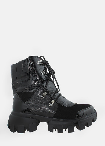 Зимние ботинки reб928 черный Eleni из натуральной замши