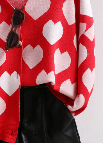 Красный демисезонный кардиган SHEIN