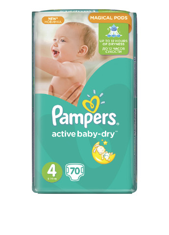 Підгузки Active Baby-Dry Maxi (7-14 кг), 70 шт. Pampers (9984990)