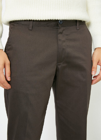 Графитовые кэжуал демисезонные зауженные брюки KOTON