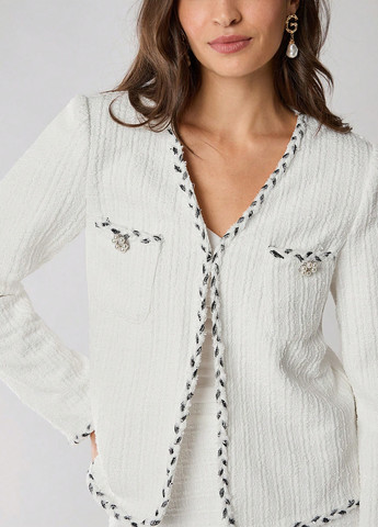 Белый женский жакет SHEIN однотонный - демисезонный