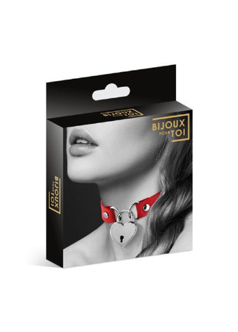 Чокер з замочком-сердечком - HEART LOCK Red, екошкіра Bijoux Pour Toi (255247664)