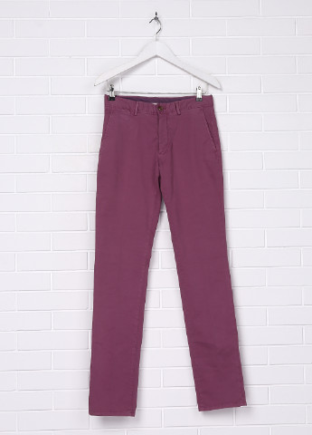 Светло-фиолетовые кэжуал демисезонные со средней талией брюки Massimo Dutti