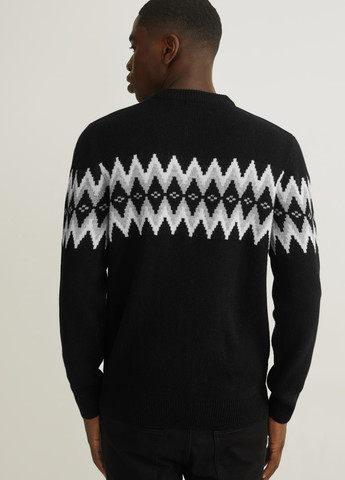 Черный демисезонный свитер джемпер C&A