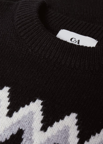 Черный демисезонный свитер джемпер C&A