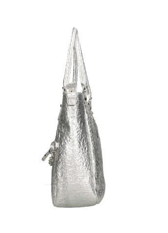 Сумка Italian Bags Деловая однотонная серебряная кэжуал