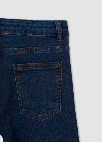Джинси DeFacto завужені однотонні темно-сині джинсові бавовна