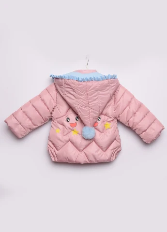 Рожева демісезонна куртка дитяча демісезон рожева з вишивкою Let's Shop