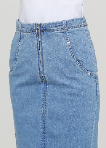 Голубая джинсовая однотонная юбка Heine карандаш