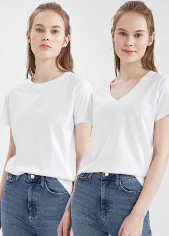 Белая летняя футболка(2шт) DeFacto