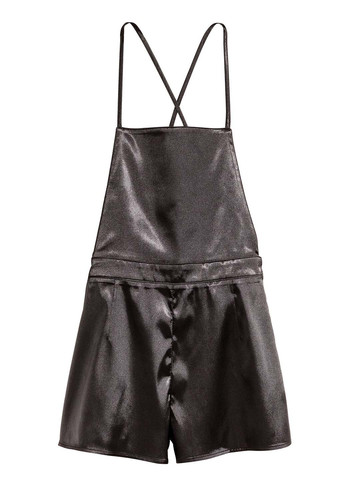 Комбінезон H&M комбінезон-шорти однотонний чорний кежуал поліестер