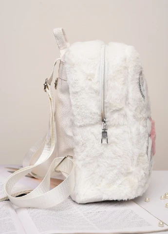 Рюкзак меховой детский с мишками белый Let's Shop (254369878)