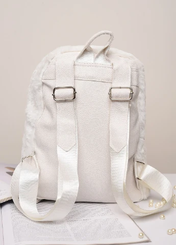 Рюкзак меховой детский с мишками белый Let's Shop (254369878)