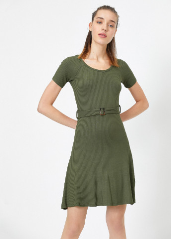 Зелена кежуал сукня кльош KOTON однотонна