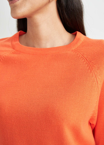 Оранжевый демисезонный свитер джемпер DeFacto